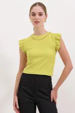 Chemisier tricoté 0430 - Jaune clair