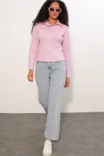 20231 Slim Fit Poplin Gömlek - Pembe