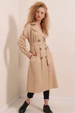 5853 Double-breasted Trench Coat - Mink