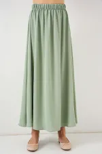 Kadın Uzun Ayrobin Etek 8050 - E.Yeşil