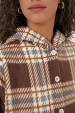 0710 Hooded Oversize Shirt - C. Brown