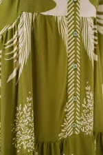 Robe hijab à motifs authentiques 2423 - Vert menthe