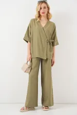 Kadın Önü Bağlamalı Alt Üst Takım 6745 - Çağla