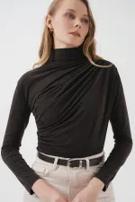 Chemisier Sandy 925 à fronces - Marron