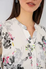 Robe longue hijab à motifs pour femme 2585 - Gris clair