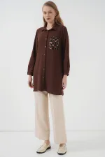 Tunique-chemise à poches 5851 - Marron