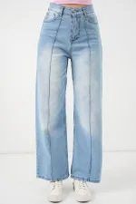 Kadın Yüksek Bel Kot Pantolon 30082 - Açık Mavi