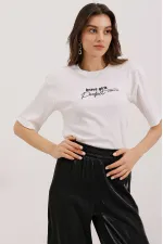 0472 Printed Oversize Knitted T-Shirt - White