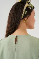 2444 Mini Linen Dress - E.Green