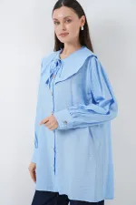 Kadın Bebe Yaka Uzun Tunik 5967 - Mavi