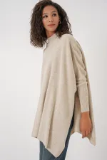 15783 Pull poncho fendu - Beige