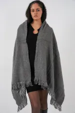 Écharpe-châle épaisse et douce pour femme 15951 - Anthracite