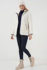 5211 Zippered Plush Coat - Navy Blue