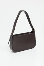 010172 Plain Baguette Shoulder Bag - Brown