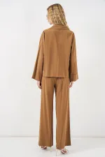 Women's Jacket and Trousers Two-Piece Set 30065 - Tan