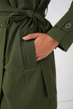 5938 Double-breasted Trench Coat - Khaki 5938 Double-breasted Trench Coat - Khaki