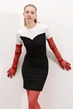 2472 Gathered Mini Dress - Black