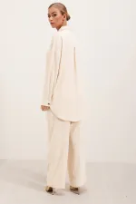 6631 Oversize Alt-Üst Takım - Ekru