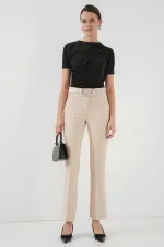 Büzgü Detaylı Kısa Kol Sandy Bluz 945 - Siyah