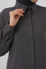 Ensemble deux pièces hijab tricoté T5858 - Anthracite