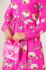 Robe hijab à col juge 2144 - A.Fuchsia