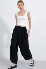 Pantalon harem noir pour femme 6659