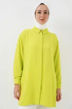 Kadın Uzun Gömlek Tunik 5945 - E.Yeşil