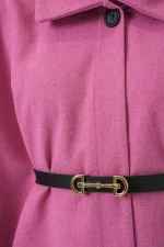 Poncho en cachemire ceinturé pour femme 9170 - Rose