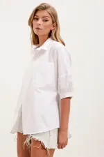 Chemise basique oversize à manches courtes 20213 - Blanche