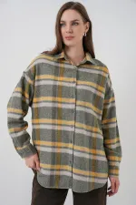 Chemise bûcheron oversize à carreaux pour femme 3854 E.Green