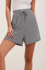 5329 Striped Shorts - Black