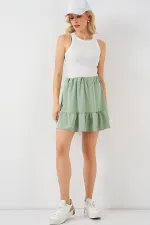 Kadın Ayrobin Mini Etek 8054 - Mint