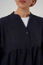 Kadın Uzun Tesettür Elbise 2525 - Lacivert