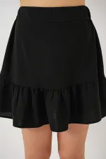 Kadın Ayrobin Mini Etek 8054 - Siyah