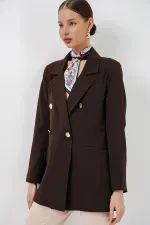 Veste blazer croisée pour femme 0722 - Marron