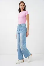 Kadın Yüksek Bel Kot Pantolon 30082 - Açık Mavi