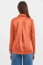 Chemise fluide en satin orange (réf. 3964)