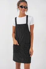 2440 Mini Salopet Elbise - Siyah