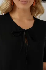 Kadın Kısa Kol Kısa Elbise 2554 - Siyah