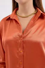 Chemise fluide en satin orange (réf. 3964)