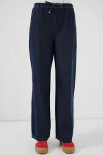 Kadın Geniş Paça Kot Pantolon 6706 - Lacivert
