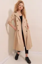 5853 Double-breasted Trench Coat - Mink