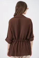Chemise zippée pour femme 0721 - Marron