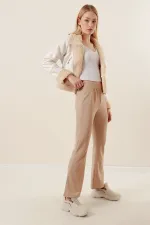 Pantalon pattes d'éléphant 10220 - Beige