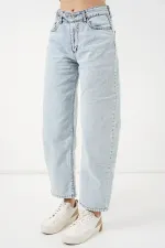 Kadın Yüksek Bel Kot Pantolon 30081 - Buz Mavi