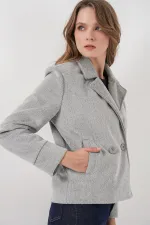 Veste en cachemire pour femme 0725 - Gris clair