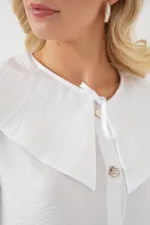 Women's Peter Pan Collar Long Tunic 5967 - White