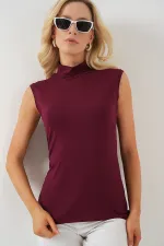 Kadın Kolsuz Body 4348 - Bordo