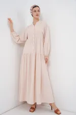 2527 Women's Long Hijab Dress - Beige 2527 Women's Long Hijab Dress - Beige