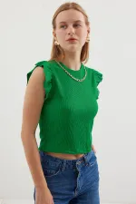 0430 Knitted Blouse - Green